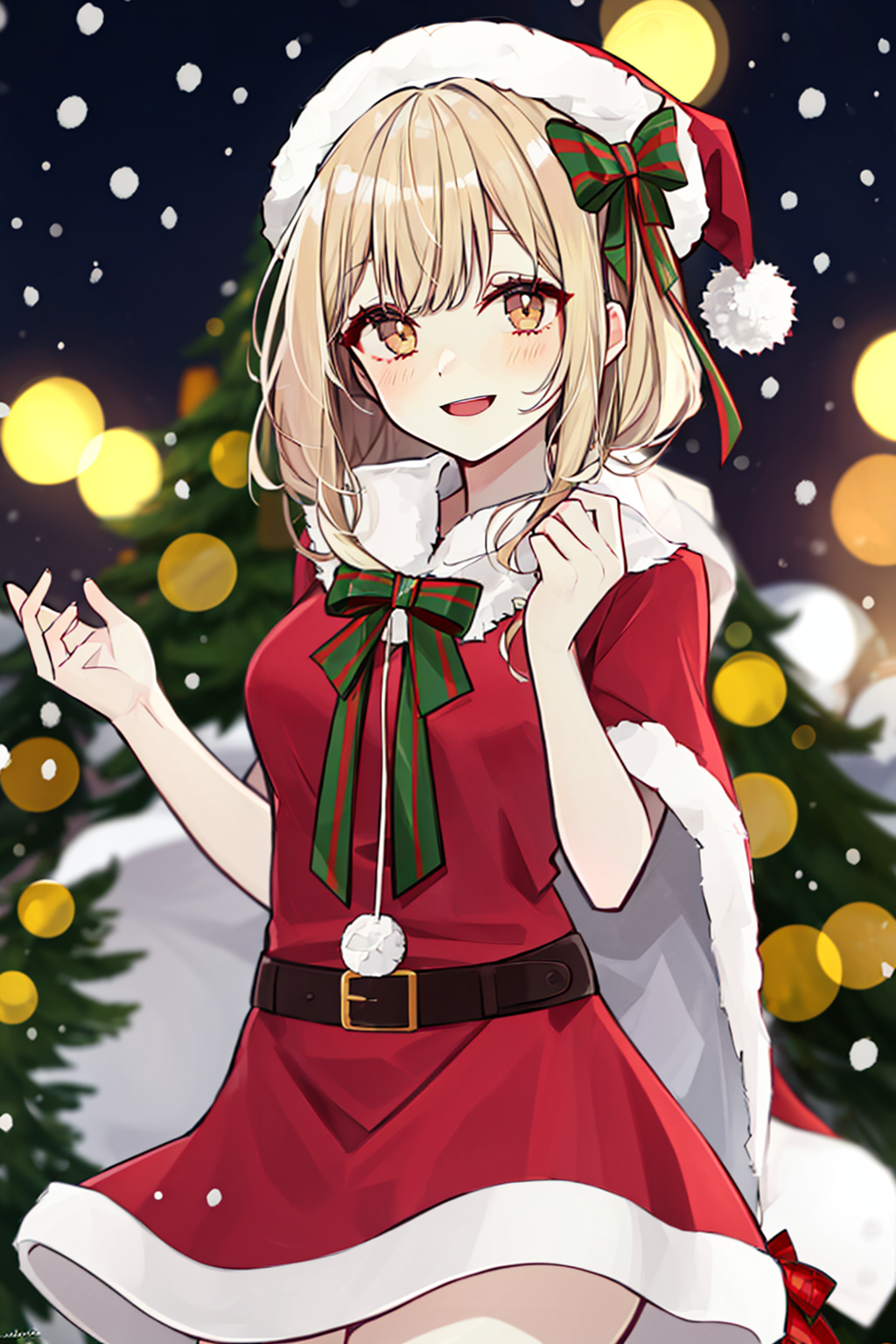 05394-3796421295-1girl, bangs, blonde_hair, blurry, blurry_background, blush, bokeh, bow, brown_eyes, christmas, christmas_lights, christmas_orna.png